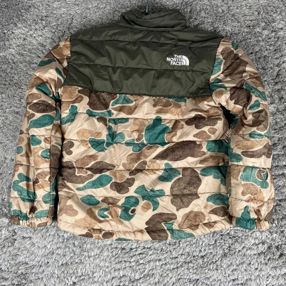 The North Face Reversible Mount Chimborazo Jacket Boys XXS 5 Green Camo Puffer